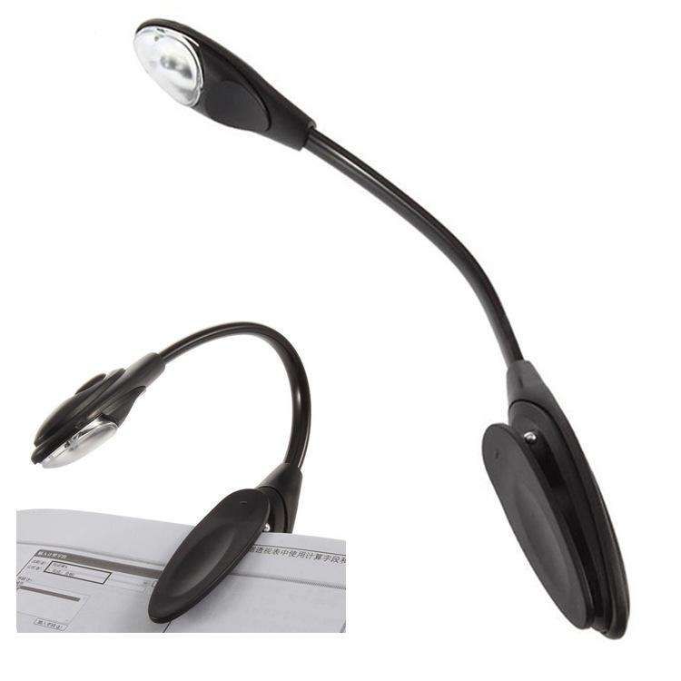 Book Lamp LED Reading Light with Clamp, Black - Image 1