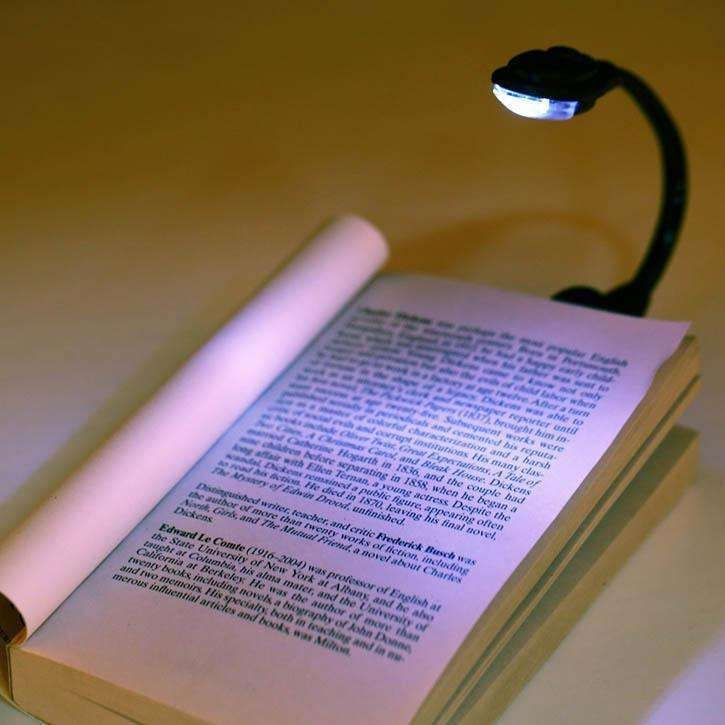 Book Lamp LED Reading Light with Clamp, Black - Image 3