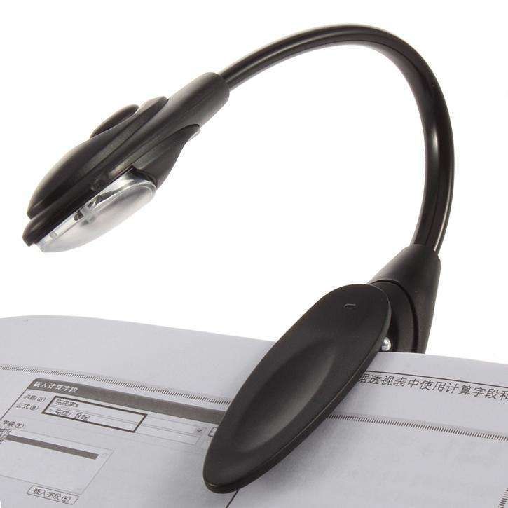Book Lamp LED Reading Light with Clamp, Black - Image 4