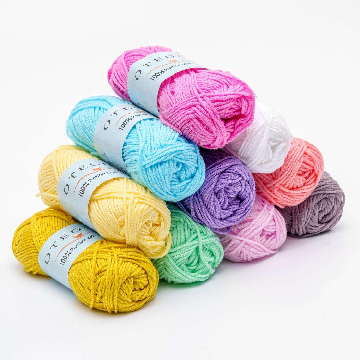 10-pack Cotton Knitting Crochet Yarn, 49m per roll, MultiColor - Image 2