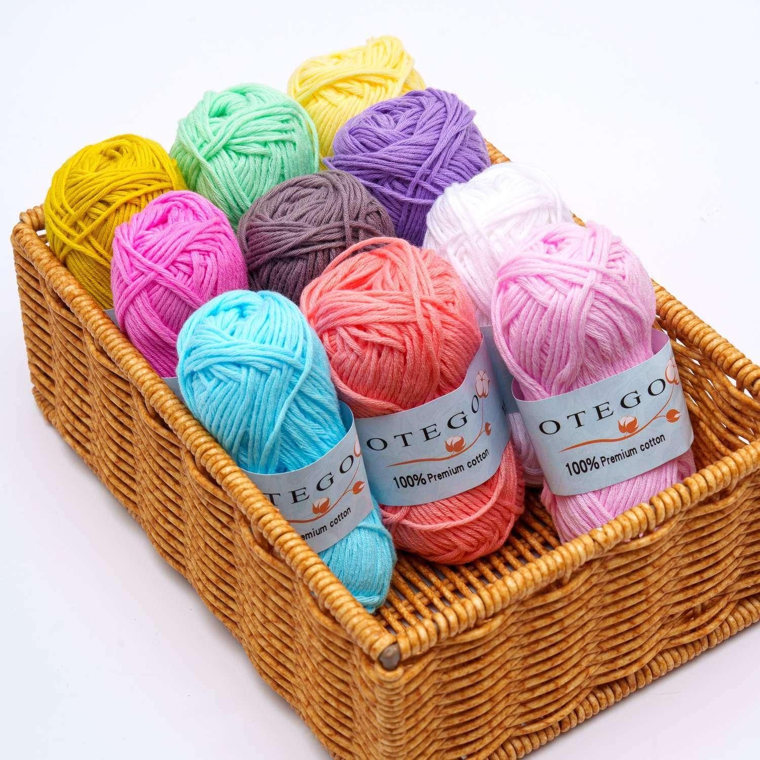 10-pack Cotton Knitting Crochet Yarn, 49m per roll, MultiColor - Image 3