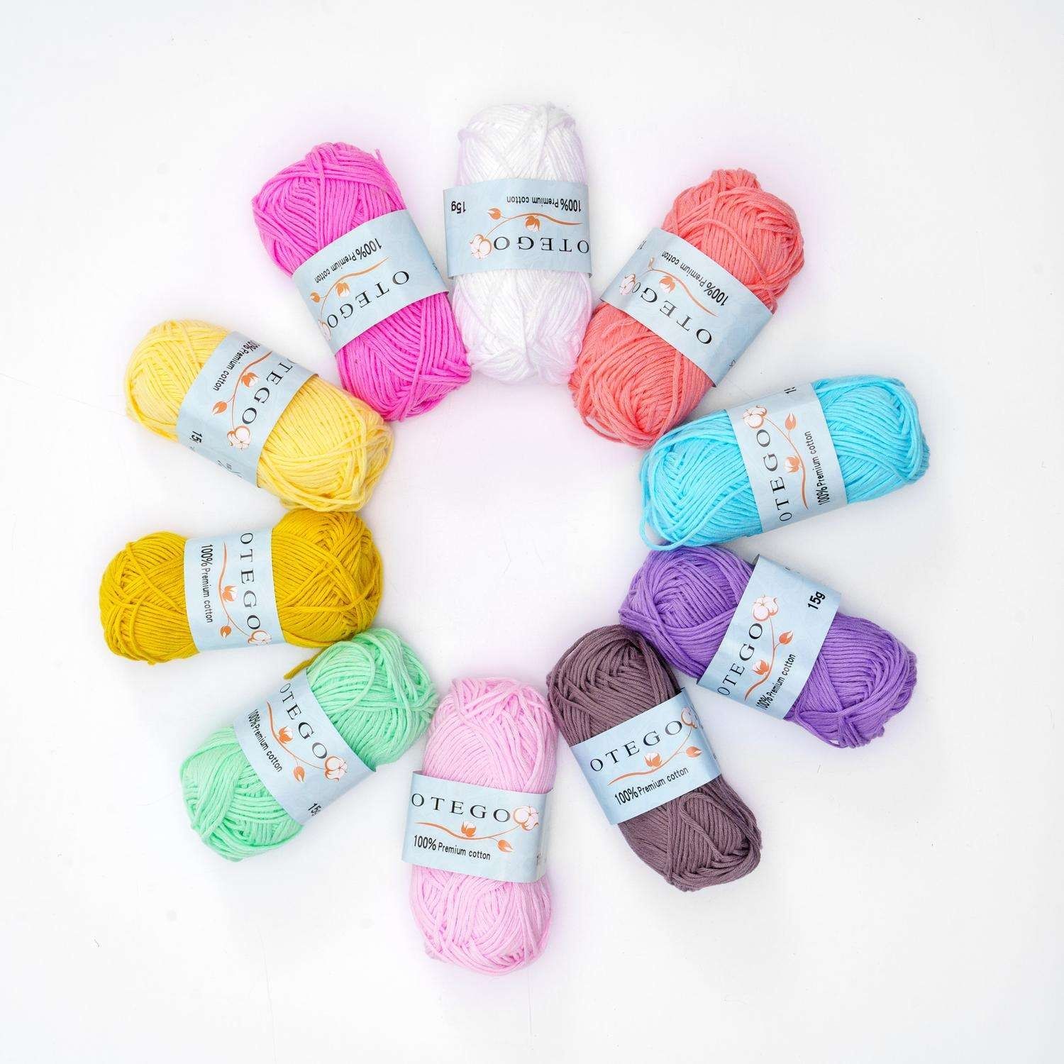 10-pack Cotton Knitting Crochet Yarn, 49m per roll, MultiColor - Image 4