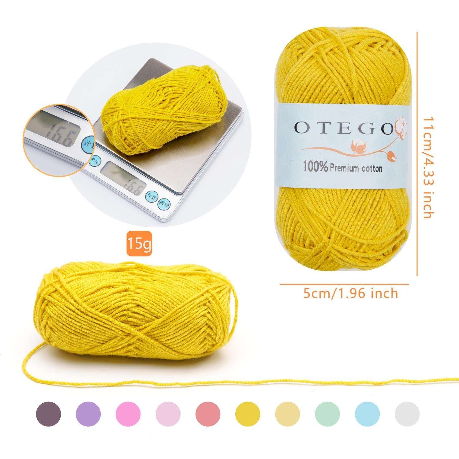10-pack Cotton Knitting Crochet Yarn, 49m per roll, MultiColor - Image 6