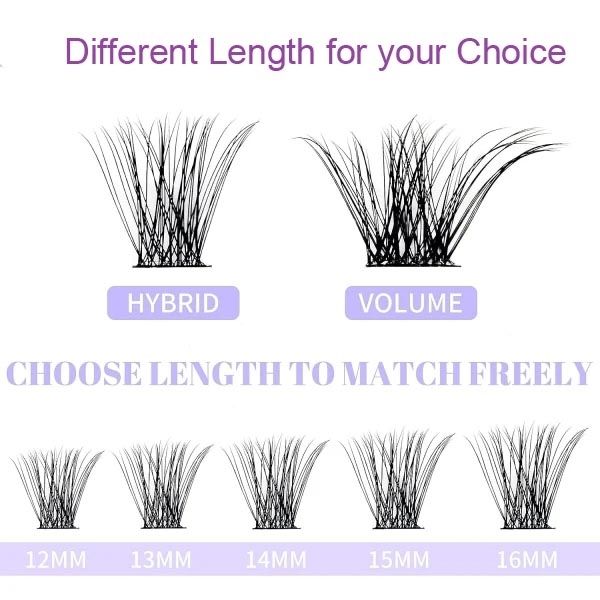 40p Individual False Eyelashes Natural Look Volume Lash, Black - Image 3