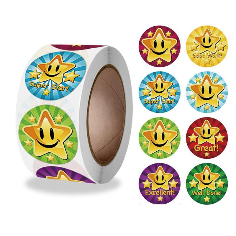 500pcs Star Cartoon Stickers, MultiColor - Image 1