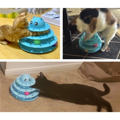 Cat Toy Activation Ball Tower for Cats, Blue - Image 2