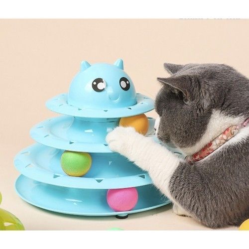 Cat Toy Activation Ball Tower for Cats, Blue - Image 3
