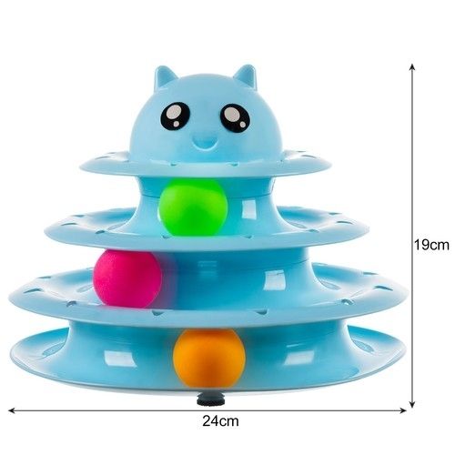 Cat Toy Activation Ball Tower for Cats, Blue - Image 7
