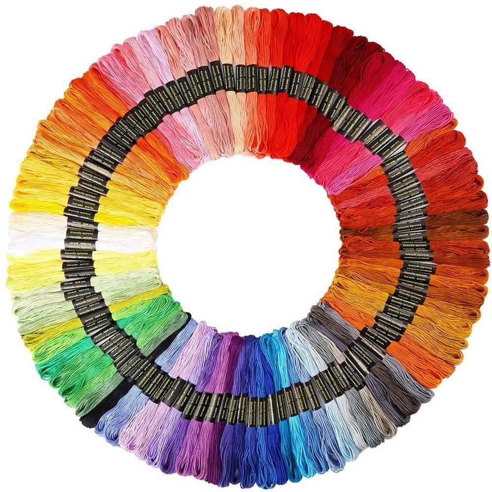 100pcs MultiColor Embroidery Thread Mouline Thread for Dolls - Image 1