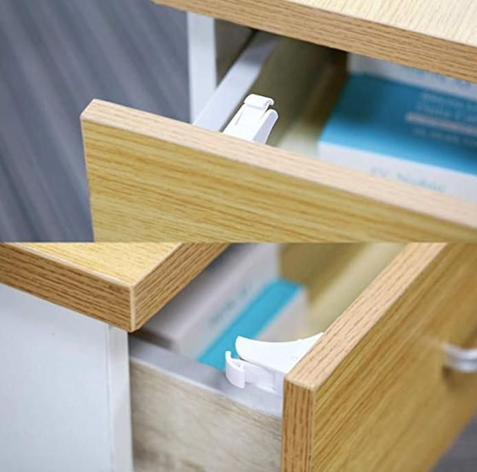 4pcs Child Lock Magnetic Drawer Lock, White - Image 4