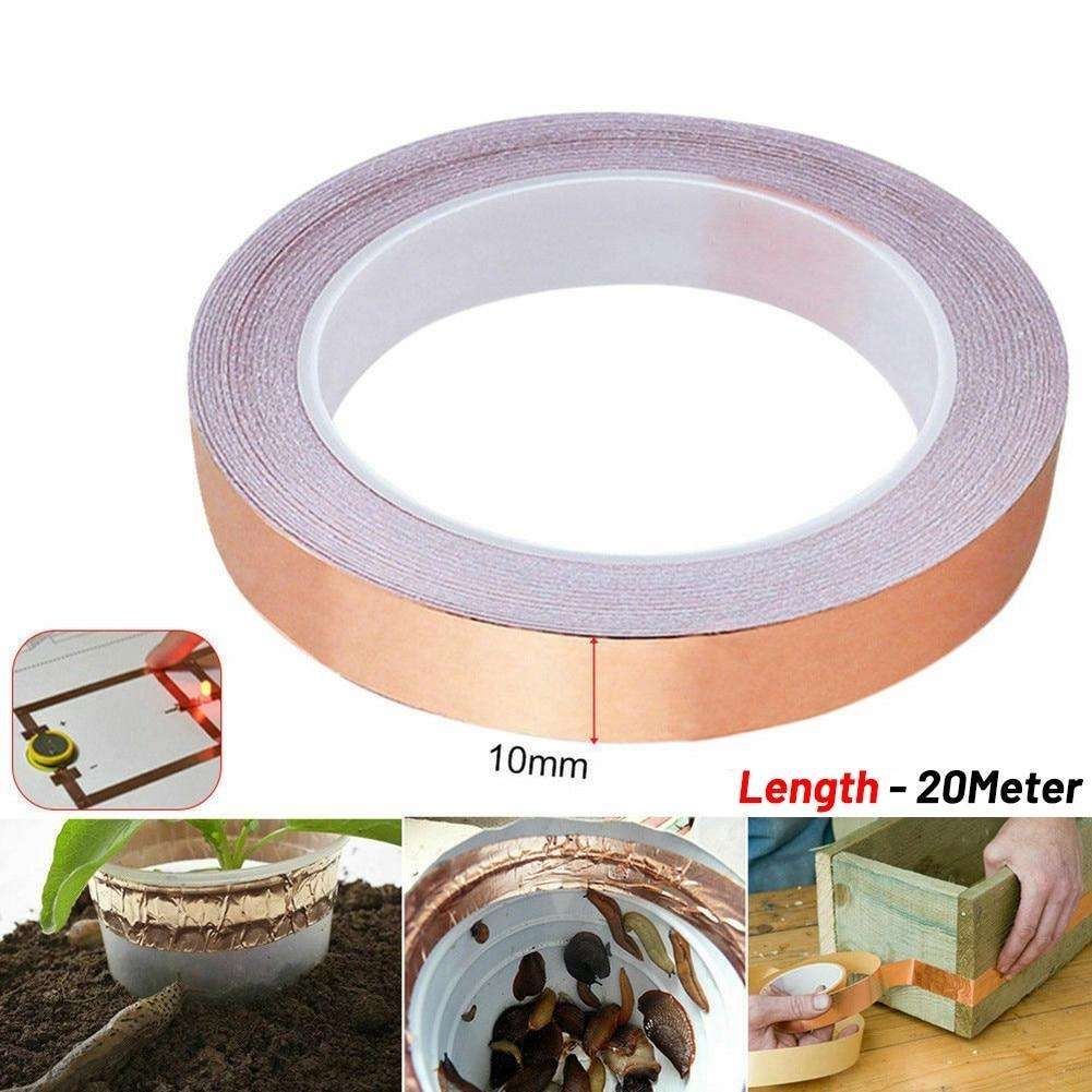10m Copper Tape for Snail Control, 10mm width, compatible with garden tools - Image 1