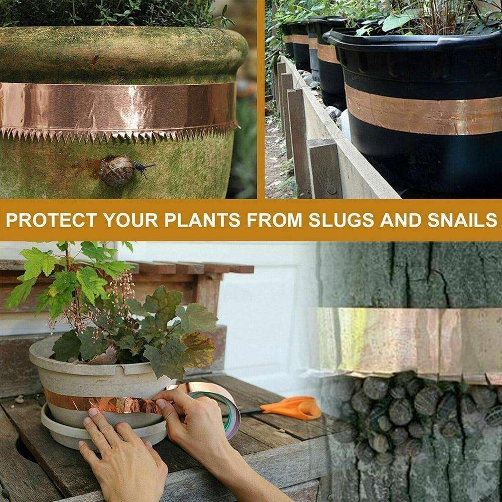 10m Copper Tape for Snail Control, 10mm width, compatible with garden tools - Image 2