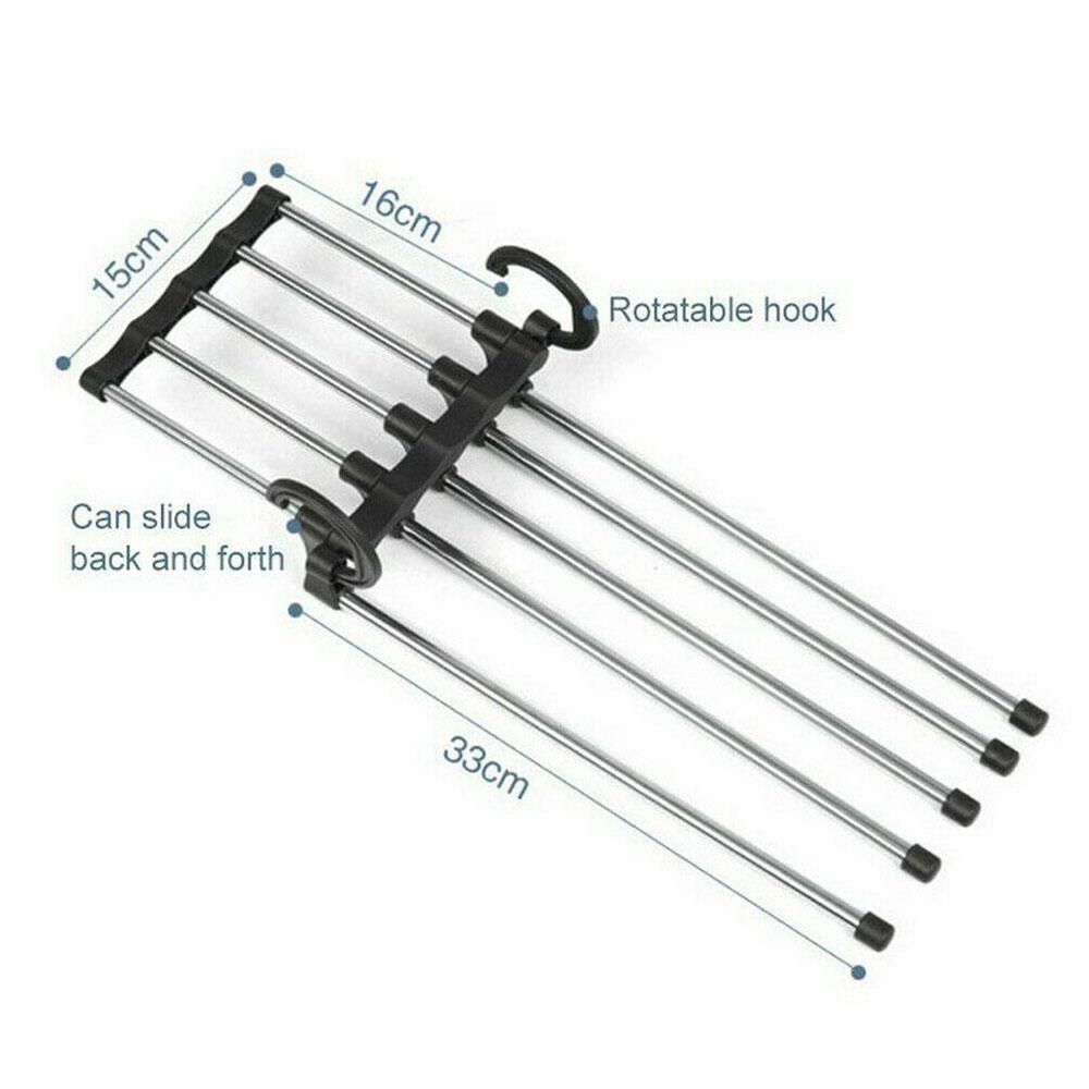 5-Pants Hanger Organizer with Connection Hook, White - Image 5