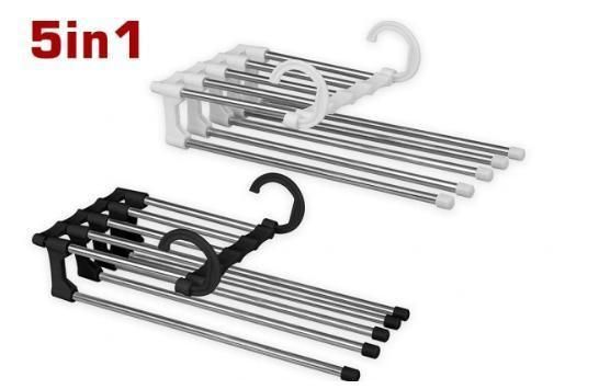 5-Pants Hanger Organizer with Connection Hook, White - Image 6