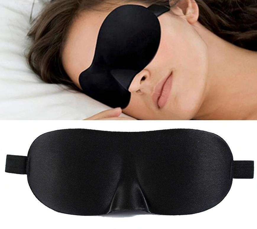 2-Pack 3D Sleep Mask Eye Mask Blindfold, Black - Image 1
