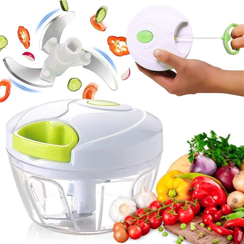 Onion Chopper 500 ml Manual Kitchen Helper, White - Image 1
