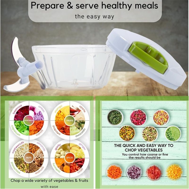 Onion Chopper 500 ml Manual Kitchen Helper, White - Image 7
