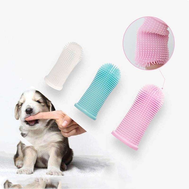 Pet Finger Toothbrush Dog Teeth Cleaning, MultiColor - Image 1