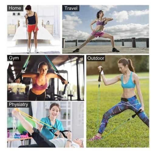 11-Piece Resistance Bands Set for Yoga and Rehab, MultiColor - Image 7