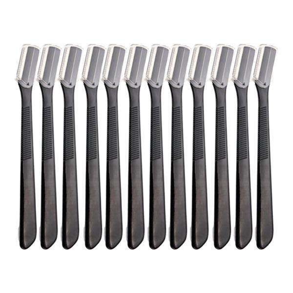 12 pcs Eyebrow Knives, Black - Image 1