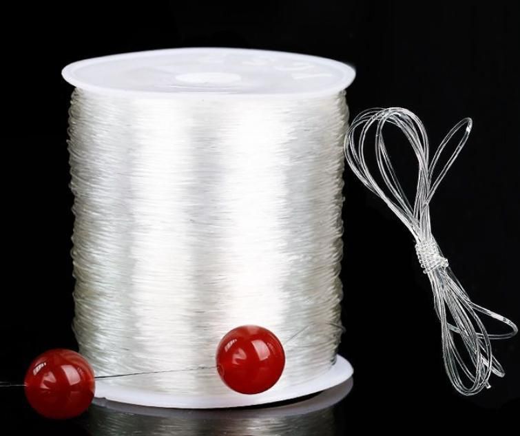 100m Elastic Thread for Jewelry Making, 0.8mm Large Roll Transparent - Image 2