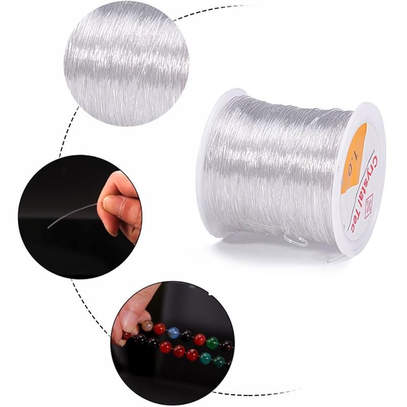 100m Transparent Elastic Jewelry Thread, 1mm Large Roll - Image 1