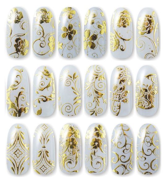6 Sheets Silver Gold Nail Stickers, 12x4 cm - Image 3