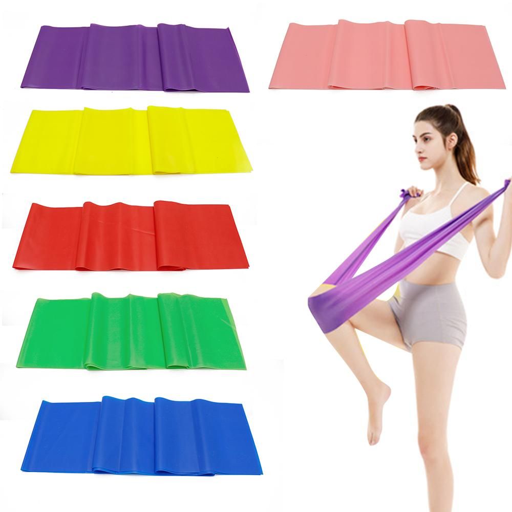5 pcs Resistance Band, TPE Yoga Exercise Band for Rehab, Pink, One Size - Image 1