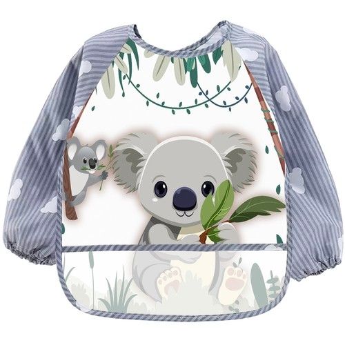 Baby Sleeved Bibs - Protects Clothes During Play & Mealtime, MultiColor - Image 1
