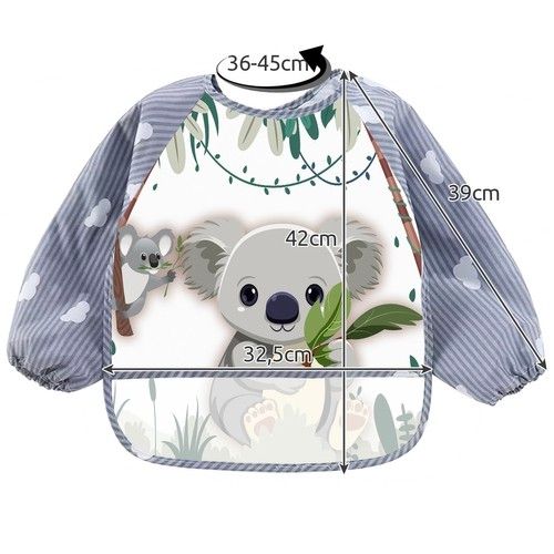 Baby Sleeved Bibs - Protects Clothes During Play & Mealtime, MultiColor - Image 2