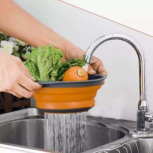 Collapsible Silicone Colander, Space Saving Kitchen Strainer, MultiColor, Practical for Dishwashing & Cooking - Image 5
