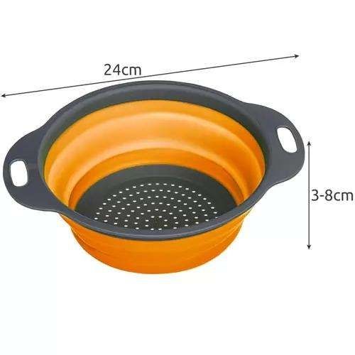 Collapsible Silicone Colander, Space Saving Kitchen Strainer, MultiColor, Practical for Dishwashing & Cooking - Image 6