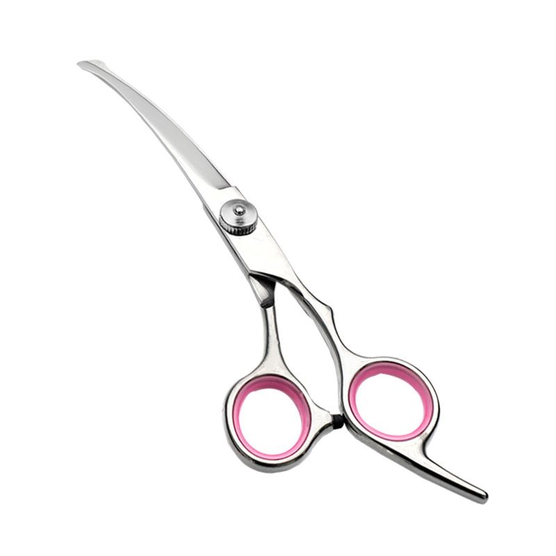 Curved Dog Scissors 19cm, Silver, Rounded Tip Pet Grooming Shears - Image 4