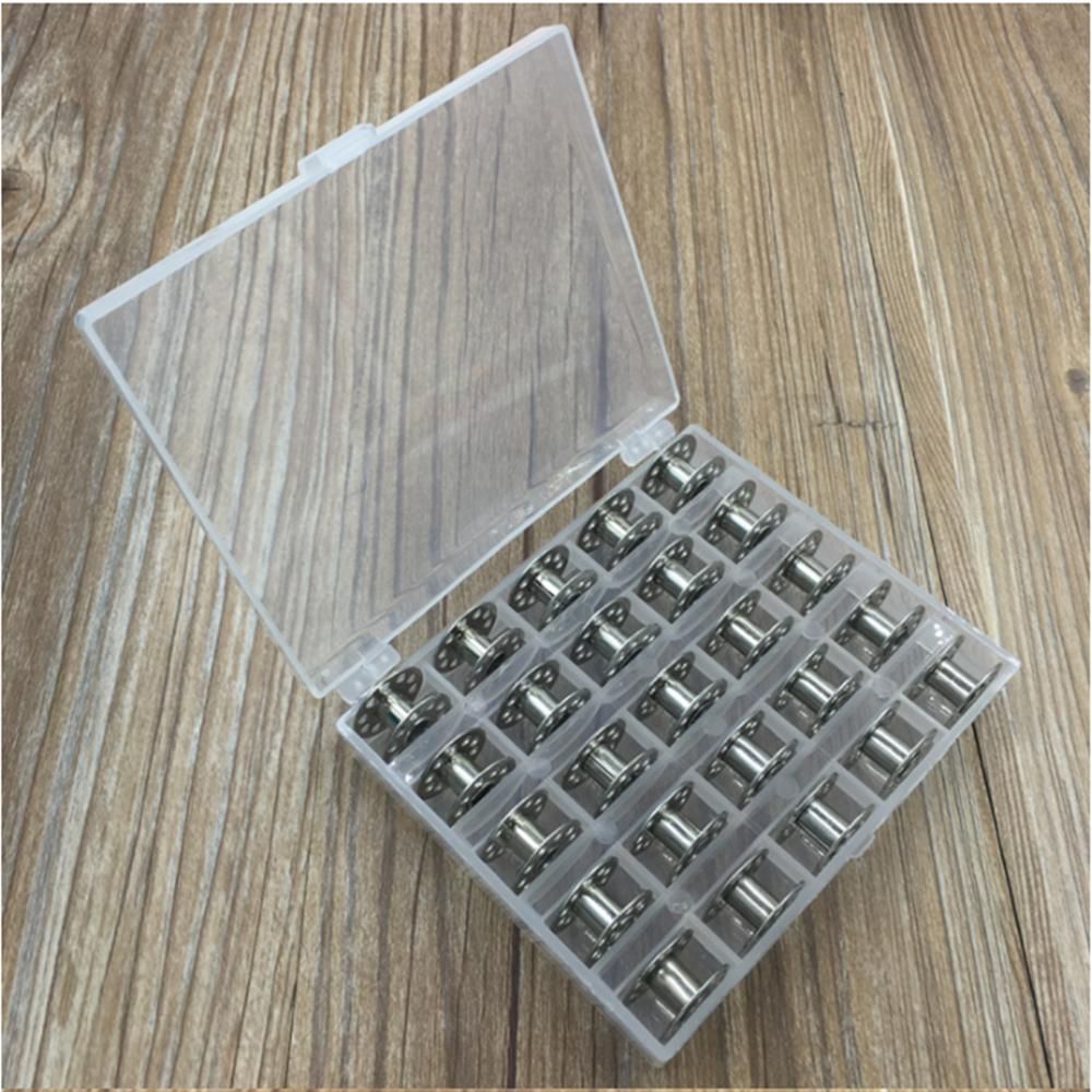 25 Bobbins for Sewing Machine Silver, with Storage Box - Image 4