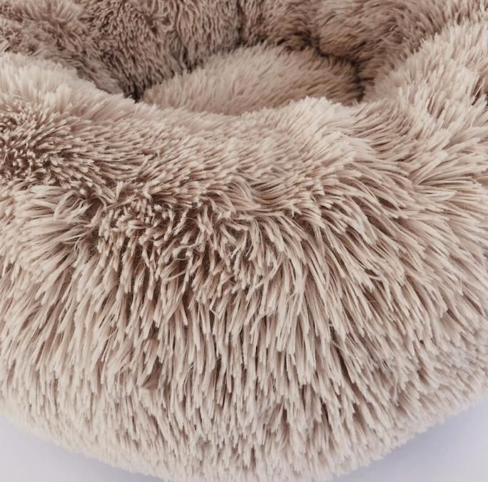 50cm Fluffy Dog Bed Cat Bed, Light Brown, Compatible with Pets - Image 4