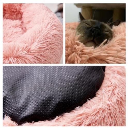 60cm Fluffy Dog Bed Cat Bed, Dark Grey - Image 5