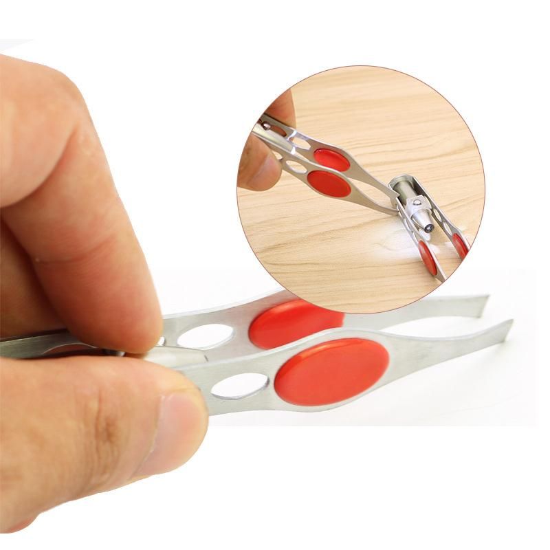 LED Tweezers Silver, 12.5cm - Image 2