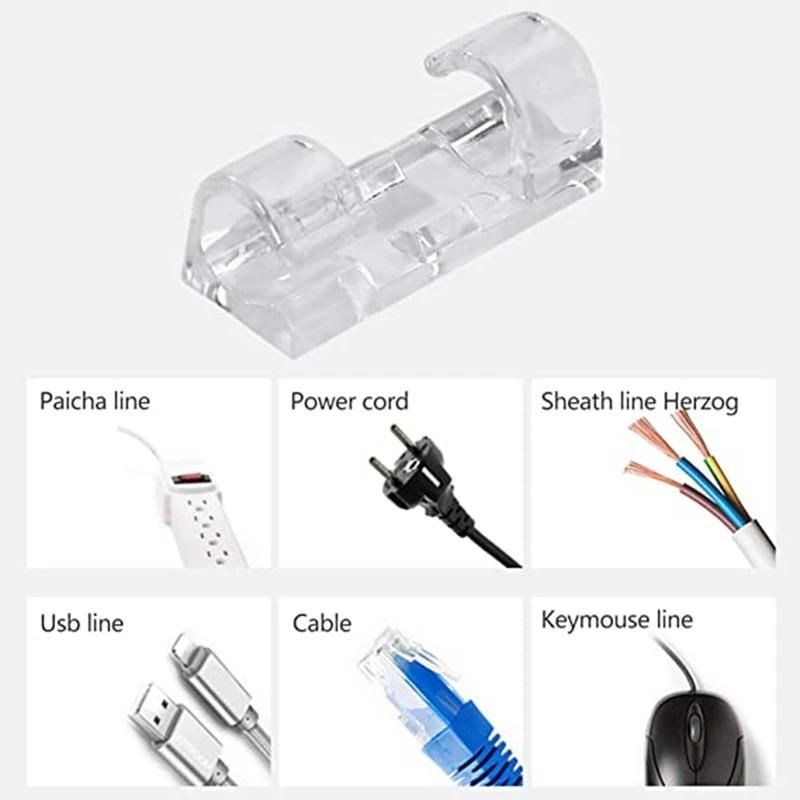 20-Pack Small Transparent Cable Clips, Self-Adhesive Cable Holder - Image 3