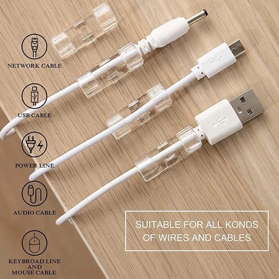 20-pack Cable Holder Self-Adhesive Cable Clips, Large Transparent - Image 2