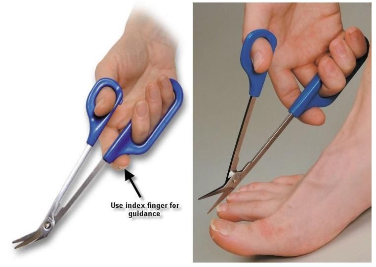 Blue extra long nail scissors with long handle - Image 2