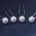 20 Pcs Wedding Hairpins with Pearls in White - Image 2