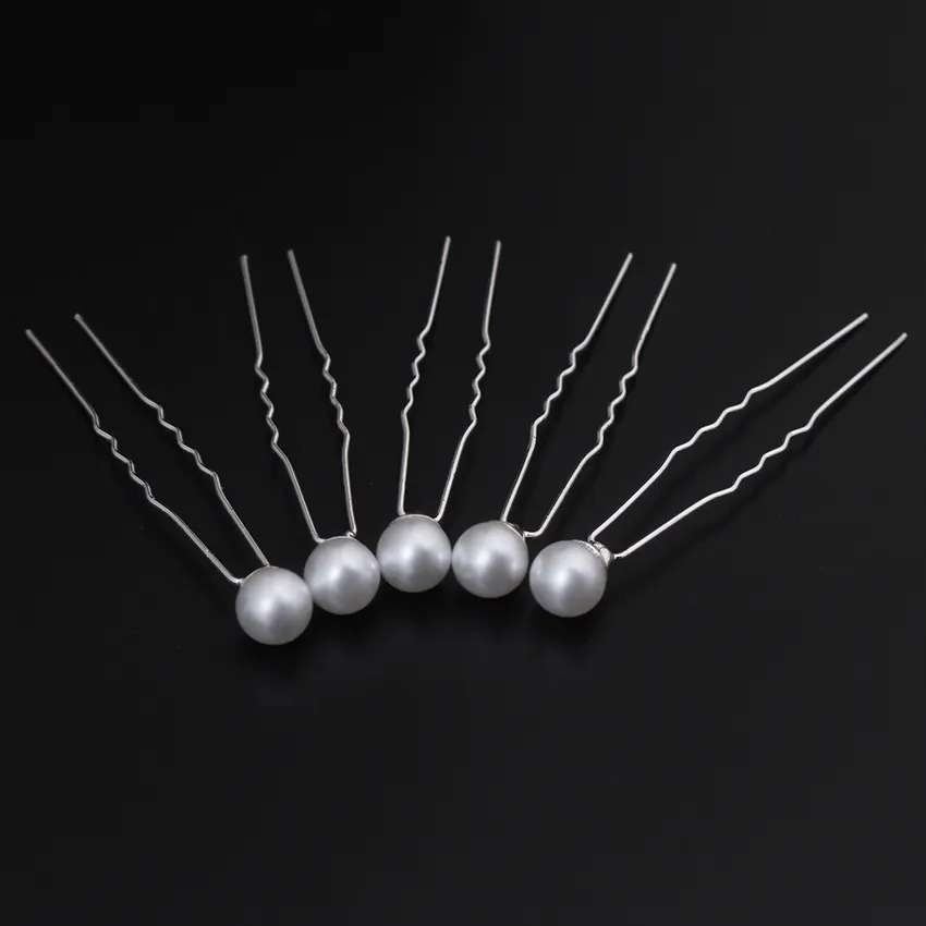20 Pcs Wedding Hairpins with Pearls in White - Image 5