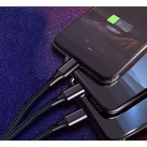 3-in-1 Charging Cable Micro USB Lightning Type-C, Black - Image 5