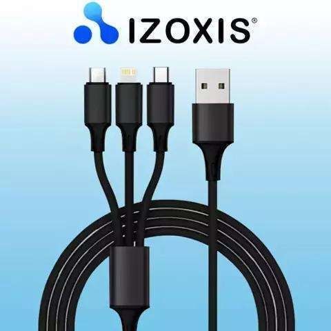 3-in-1 Charging Cable Micro USB Lightning Type-C, Black - Image 7