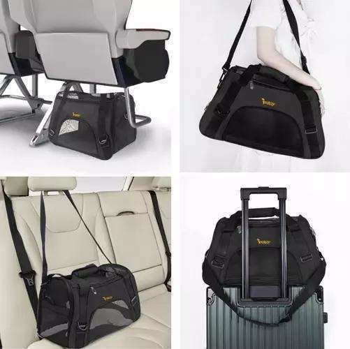 Pet Carrier Transport Bag, Black - Safe and Comfortable for Pets - Image 2