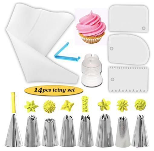 14-Piece Purple Tulle Set, Liquor Bag Tweezers Dough Scraper - Image 4