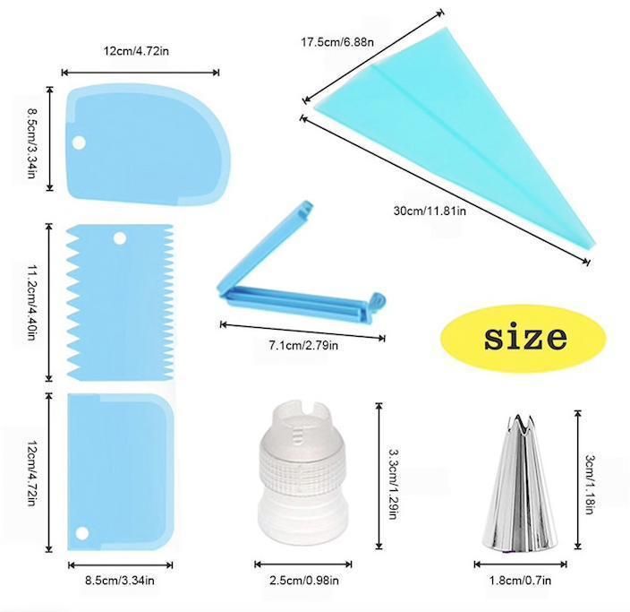 14-Piece Purple Tulle Set, Liquor Bag Tweezers Dough Scraper - Image 5