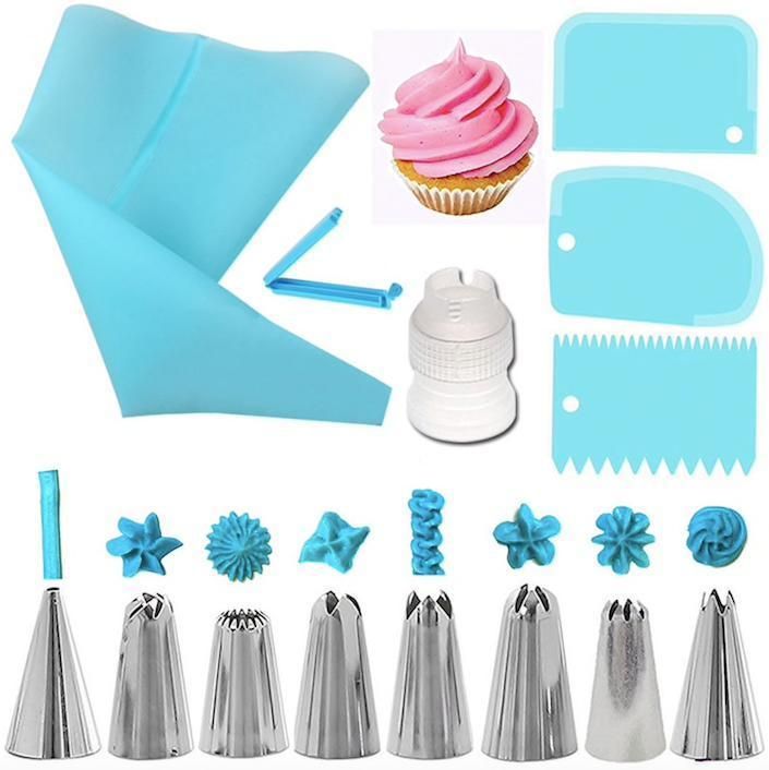 Blue Tulle Set with Liquor Bag, Liquor Tweezers, and Dough Scraper, 14 Pieces - Image 2