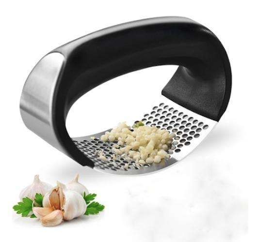 Black Steel Garlic Press - Image 1
