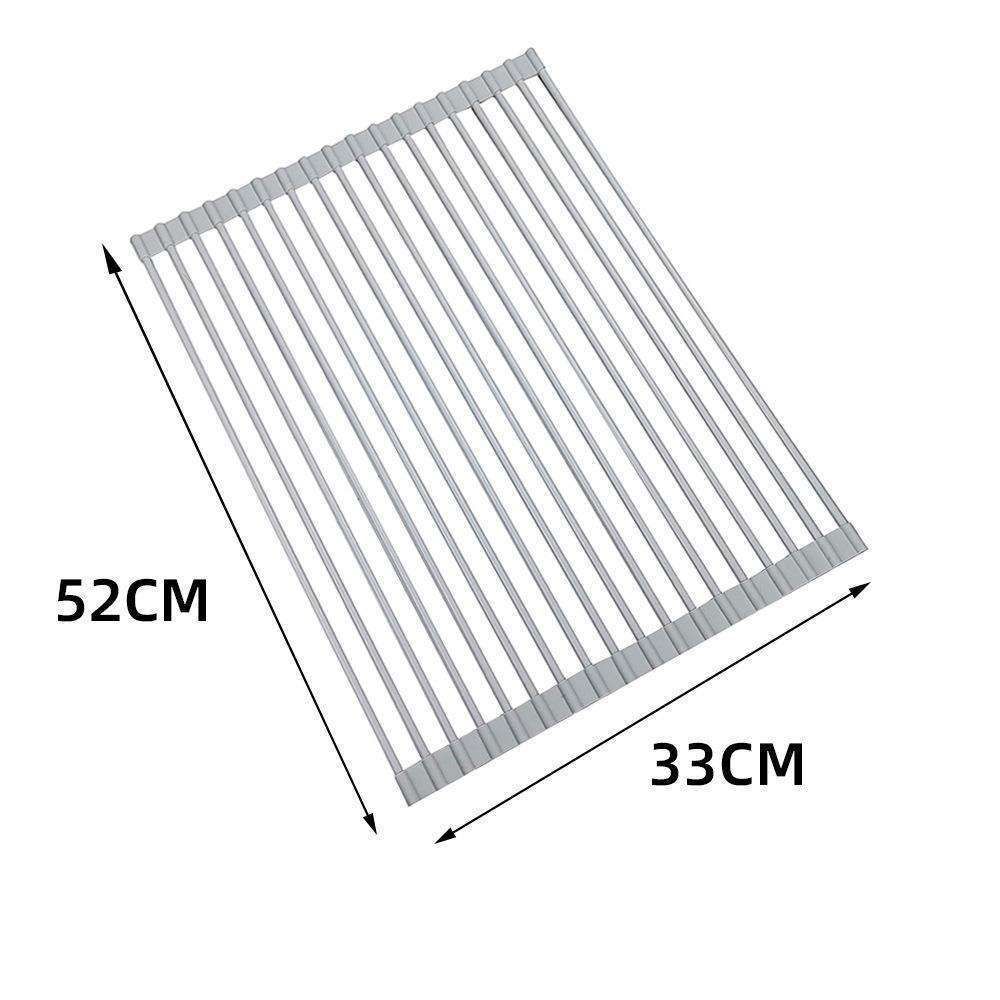 Foldable Stainless Steel Dish Rack, Silver - Image 2